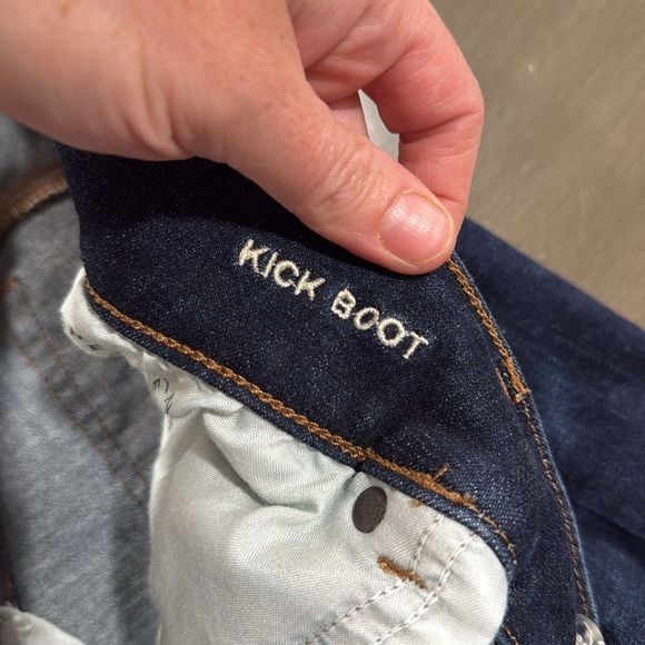 American Eagle Kick Boot Dark Wash Stretch Jeans Size 12 Long - Picture 7 of 7